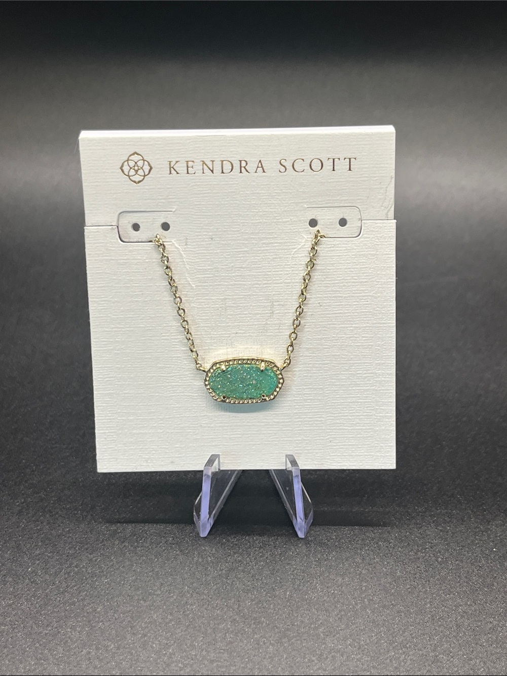 Kendra Scott Gold Necklace with Druzy Pendant
